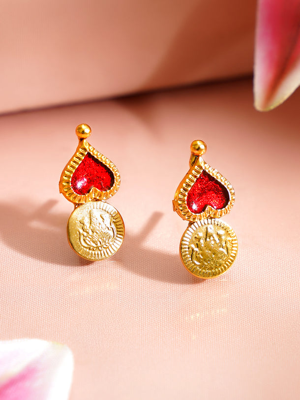 Gold Plated Laxmi Moti Heart Design Multicolor Necklace Set