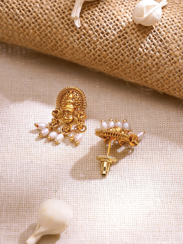 Gold Plated Divine Grace Antique Gold Temple Haram Set