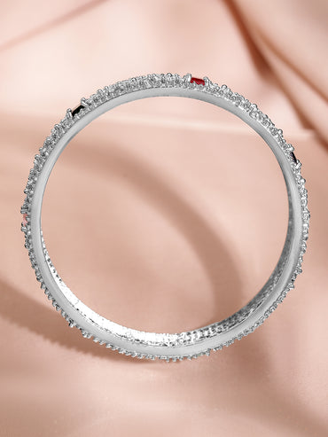 Blooming Colours in Silver Bangles