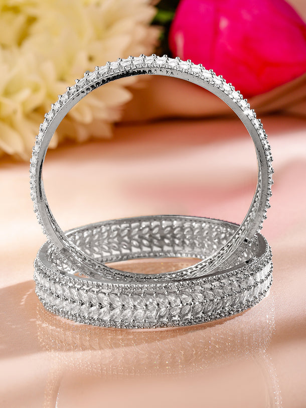 Silver-Moon Sparkle Bangles
