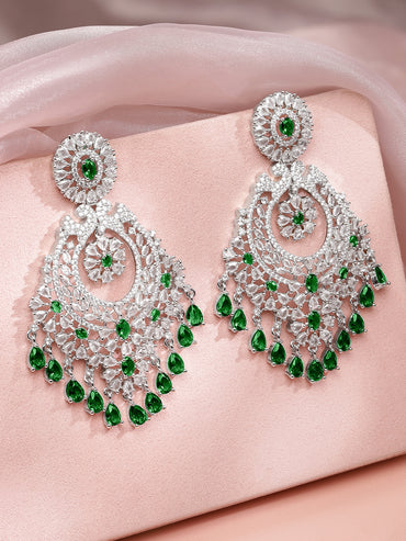Emerald Blooms in Motion Danglers