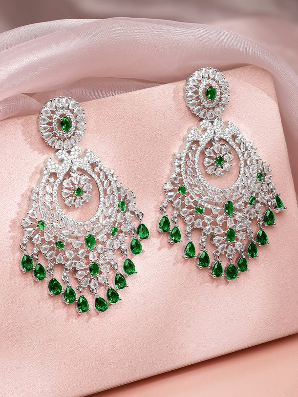 Emerald Blooms in Motion Danglers