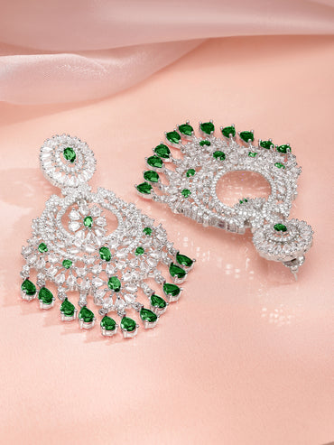 Emerald Blooms in Motion Danglers