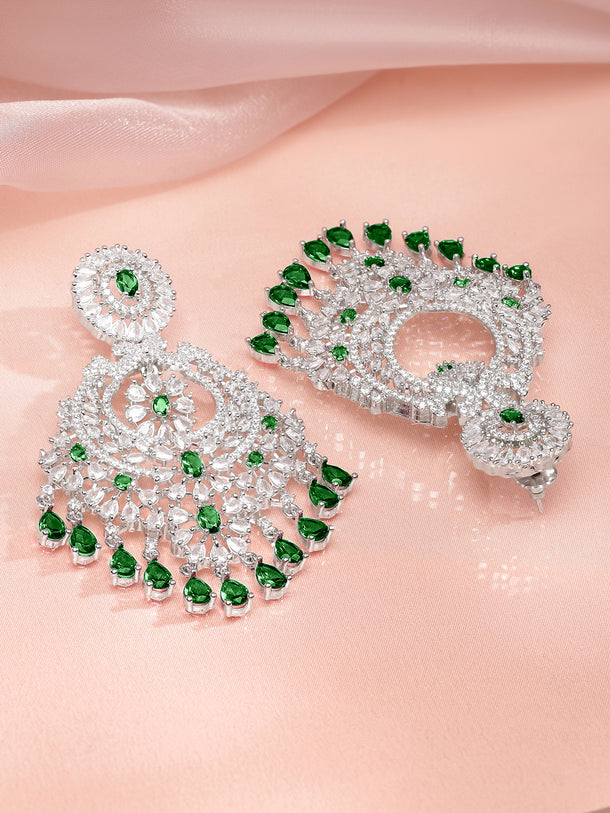 Emerald Blooms in Motion Danglers