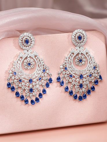 Royal Blue Sapphire Starlight Chandelier Earrings