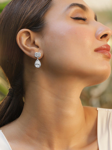 Glitz & Glow American Diamond Zirconia Drop Earrings