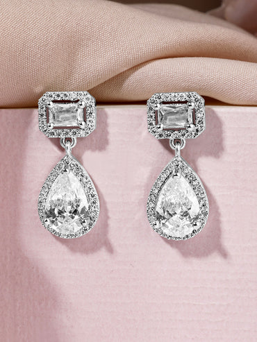 Glitz & Glow American Diamond Zirconia Drop Earrings