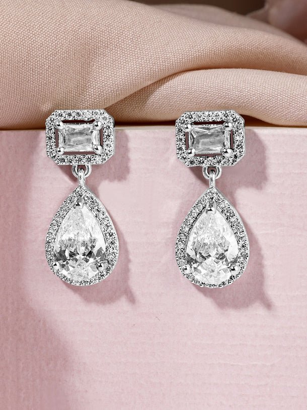 Glitz & Glow American Diamond Zirconia Drop Earrings