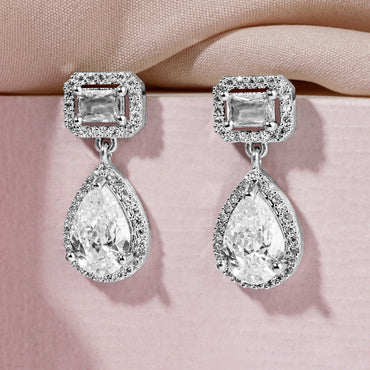 Glitz & Glow American Diamond Zirconia Drop Earrings