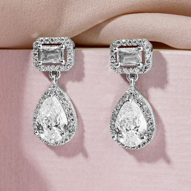 Glitz & Glow American Diamond Zirconia Drop Earrings