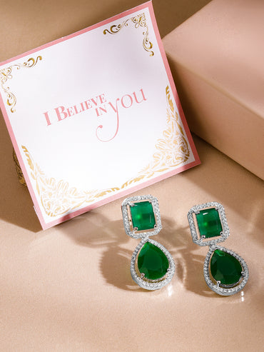 Premium Radiance American Diamond Zirconia Drop Earrings