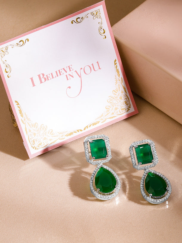 Premium Radiance American Diamond Zirconia Drop Earrings