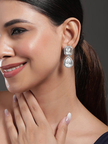 Premium Radiance American Diamond Zirconia Drop Earrings