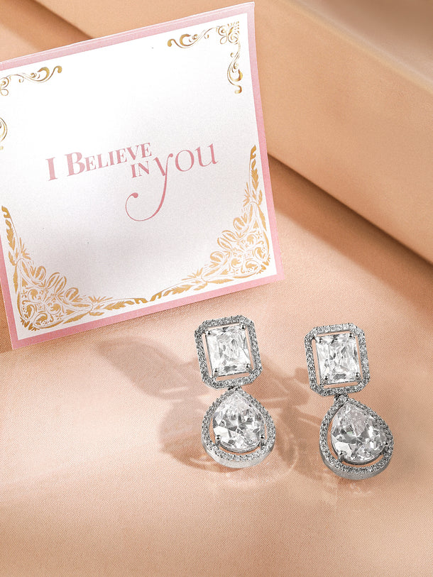 Premium Radiance American Diamond Zirconia Drop Earrings
