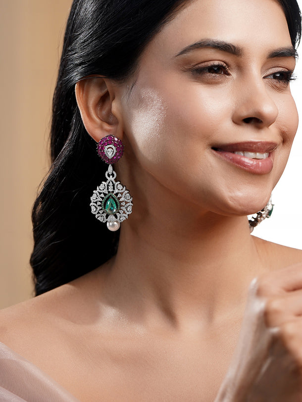 Signature Pearl Crystal Drop Earrings