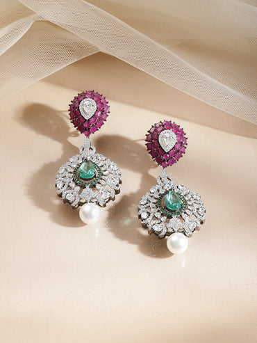 Signature Pearl Crystal Drop Earrings