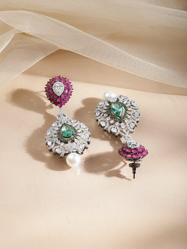 Signature Pearl Crystal Drop Earrings