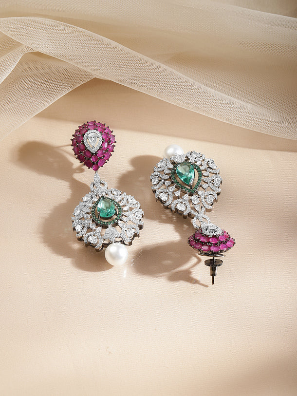 Signature Pearl Crystal Drop Earrings