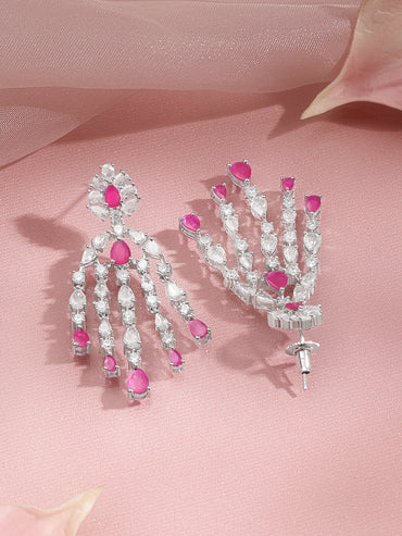 Ruby Sparkle Party Dangler Earrings