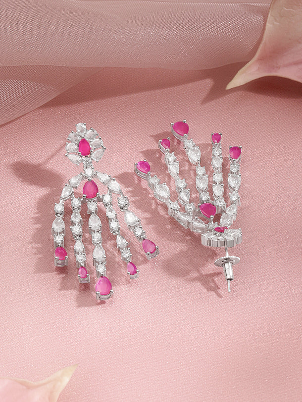 Ruby Sparkle Party Dangler Earrings