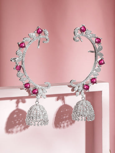 Festive Sparkle Ear Cuff Jhumka Earrings