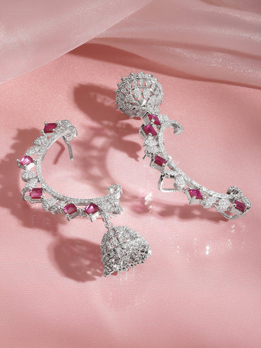 Festive Sparkle Ear Cuff Jhumka Earrings