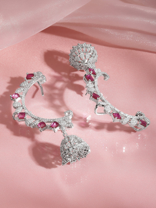 Festive Sparkle Ear Cuff Jhumka Earrings