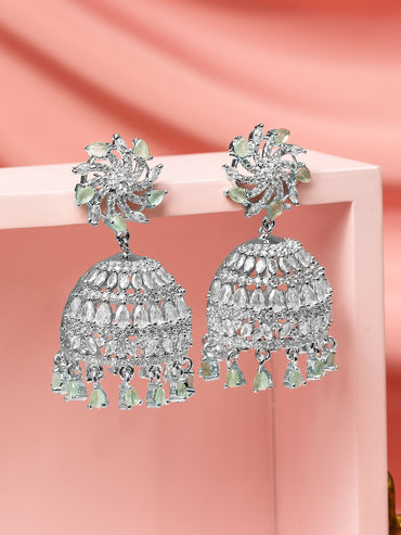 Her Jhumka, Her Story American Diamond Zirconia Earrings