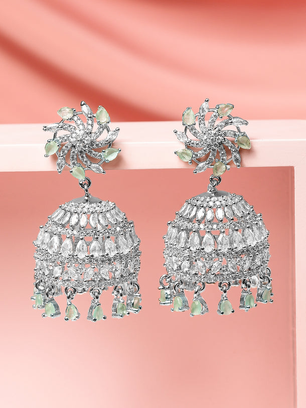 Her Jhumka, Her Story American Diamond Zirconia Earrings