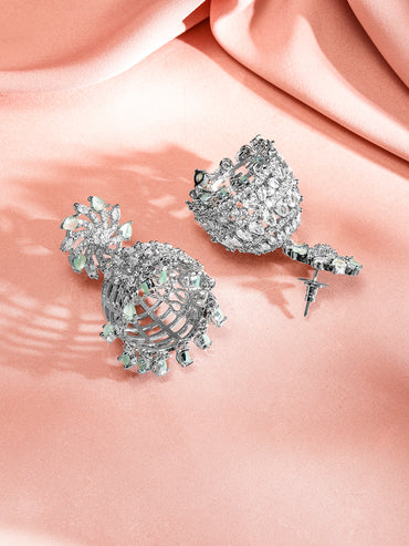 Her Jhumka, Her Story American Diamond Zirconia Earrings