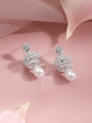 Twilight Pearl Sparkle Drop Earrings