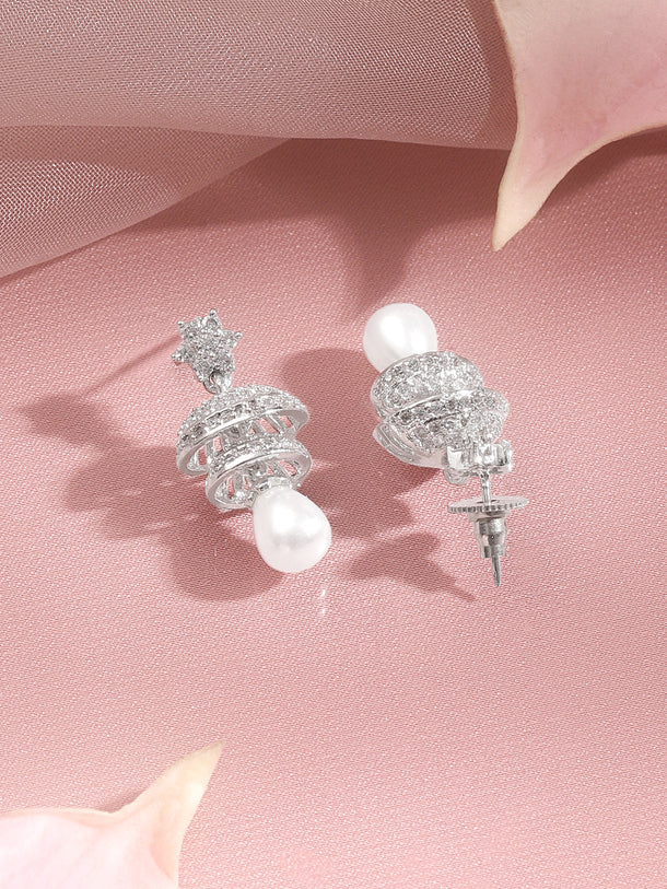 Twilight Pearl Sparkle Drop Earrings