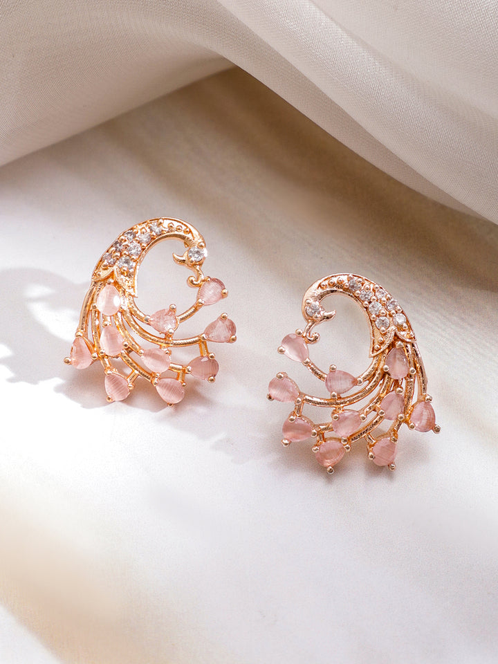 Pastel Blossom Rose Gold Stud Earrings