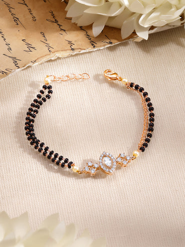 Gold Plated American Diamond Zirconia Mangalsutra Bracelet