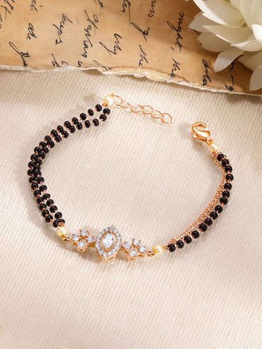 Gold Plated American Diamond Zirconia Mangalsutra Bracelet