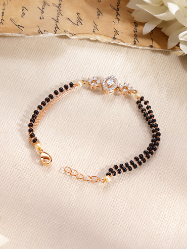 Gold Plated American Diamond Zirconia Mangalsutra Bracelet