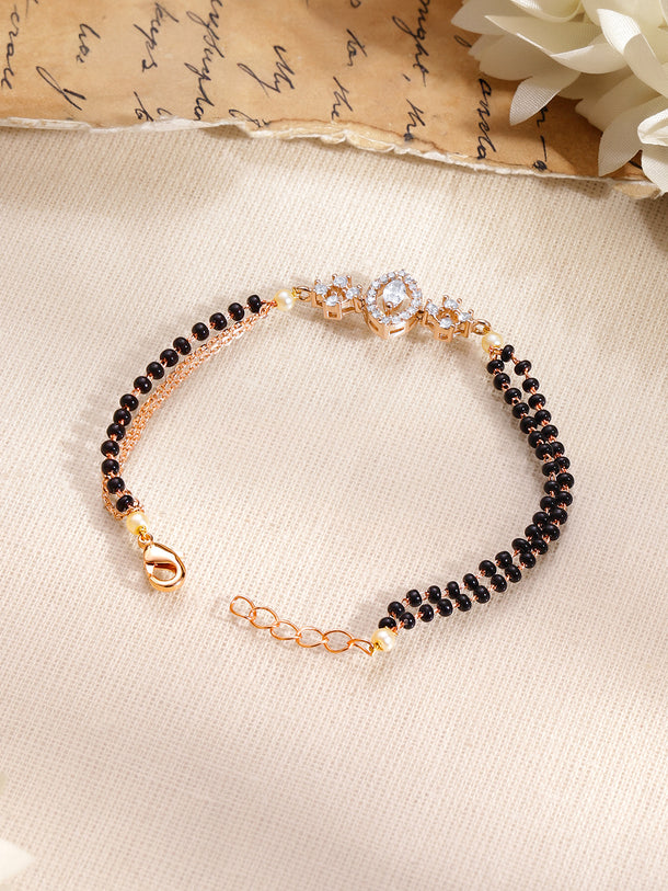 Gold Plated American Diamond Zirconia Mangalsutra Bracelet
