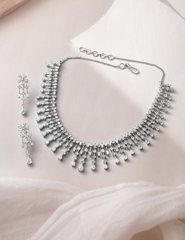 American Diamond Zirconia Necklace Set