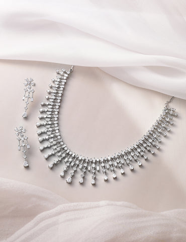 American Diamond Zirconia Necklace Set