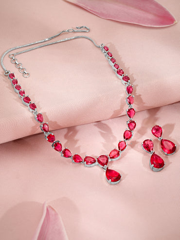 Chic Saphire Blue Necklace Set