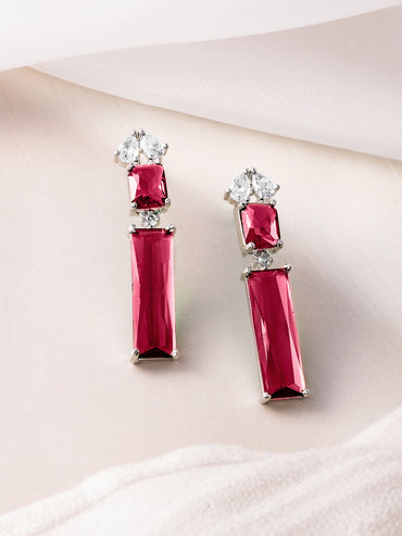 Red & White Crystal Necklace Set