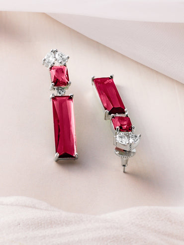 Red & White Crystal Necklace Set