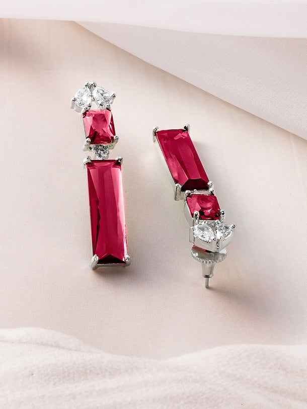 Red & White Crystal Necklace Set