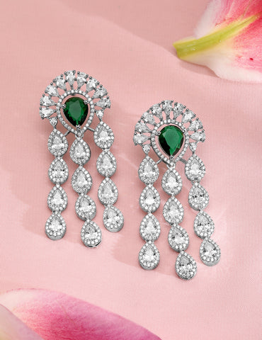American Diamond Zirconia Layered Necklace Set