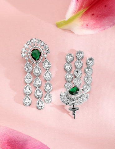 American Diamond Zirconia Layered Necklace Set