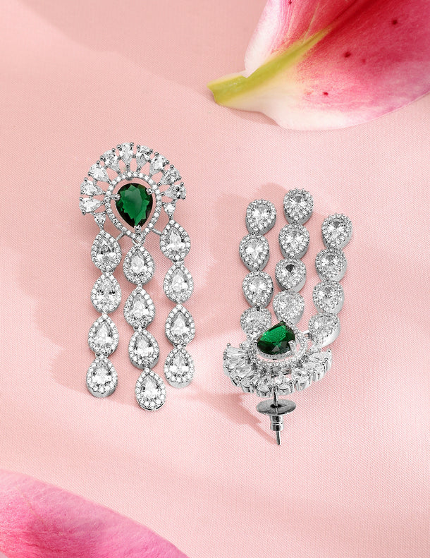 American Diamond Zirconia Layered Necklace Set