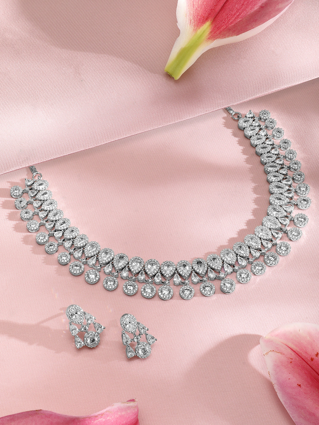 Necklace Set in American Diamond Zirconia