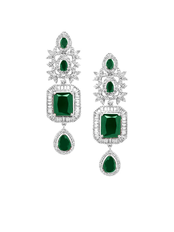 Green American Diamond Zirconia Studded Necklace Set