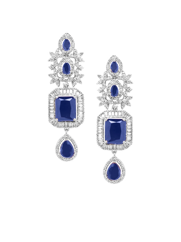Blue Drop American Diamond Zirconia Necklace Set