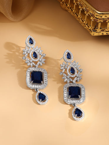 Blue Drop American Diamond Zirconia Necklace Set